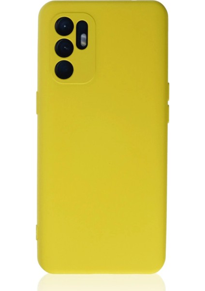 Oppo Reno 6 Kılıf Nano Içi Kadife Silikon - Sarı1 - ASOY3749-6890