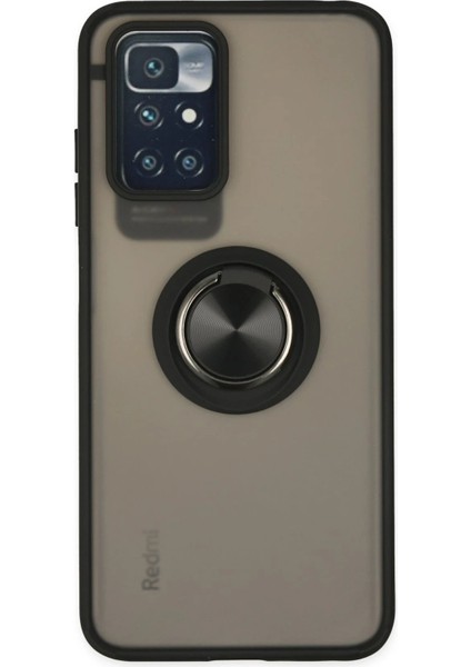 Xiaomi Redmi 10 2022 Kılıf Montreal Yüzüklü Silikon Kapak - Siyah - ASOY9542-2698