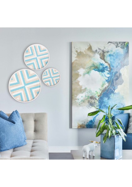 Mylamp Anadolu Boncuklu Bambu Duvar Dekoru 3 Lü Set