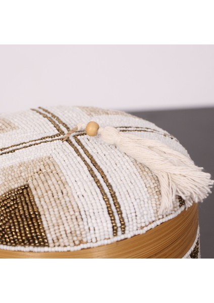 Mylamp Bali Boncuklu Bambu Saklama Kutusu L 20X23 cm indirimleri