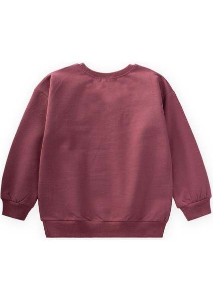 Çiçek Nakışlı Sweatshirt 2-7 Yaş Mürdüm fiyatları