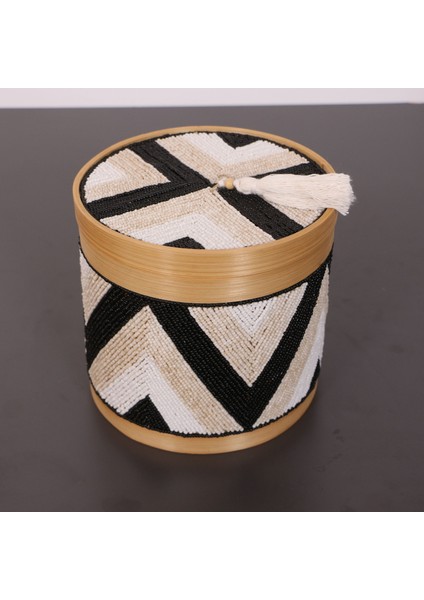 Mylamp Bali Boncuklu Bambu Saklama Kutusu L 20X20 cm