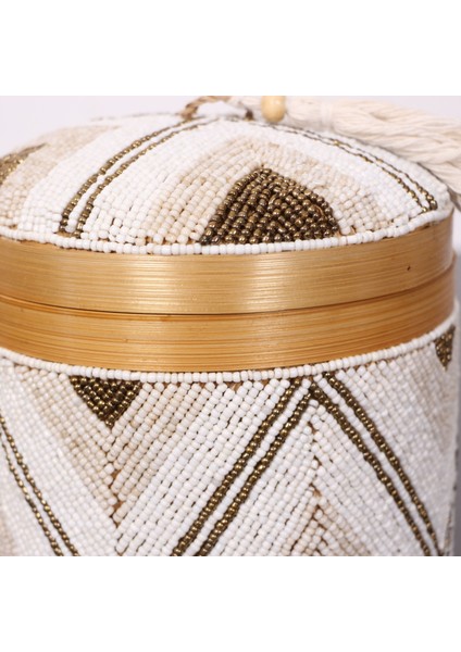 Mylamp Bali Boncuklu Bambu Saklama Kutusu M 15X17 cm modelleri