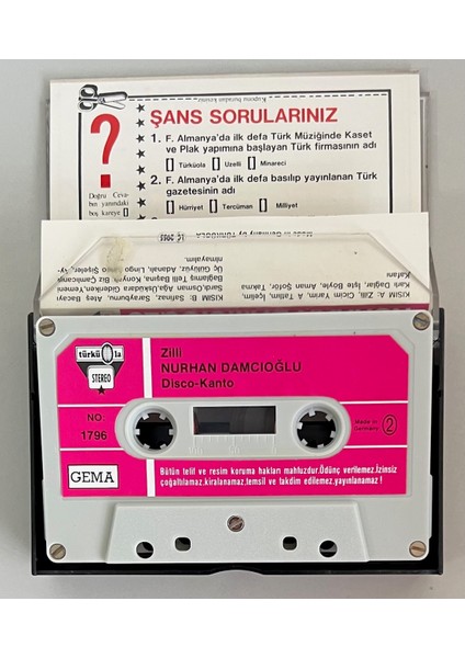 Nurhan Damcıoğlu Disco Kanto Zilli Türküola 1796 Alman Baskı Kaset (Orijinal Dönem Alman Baskı) fiyatları