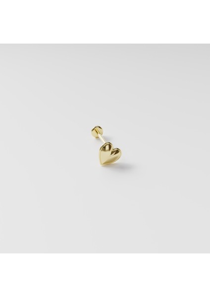14 Ayar Altın Kalp Piercing / Tragus, Helix