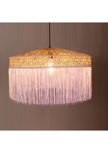 Mylamp Şanzelize 50X30 cm Doğal Hazeran - Rafya ve Kumaş Avize fırsatları