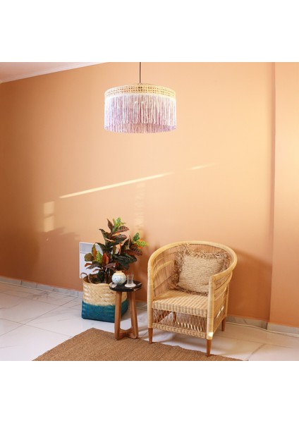 Mylamp Şanzelize 50X30 cm Doğal Hazeran - Rafya ve Kumaş Avize indirimleri