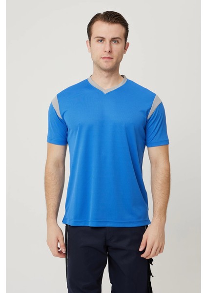 Allium V Yaka Tişört Nefes Alabilir Esnek ve Şık Iş ve Outdoor Kullanım