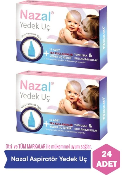 Burun Aspiratörü Tek Kullanımlık Ultra Yumuşak Silikon Yedek Uç 12'li 2 Paket Bebekler için fiyatları
