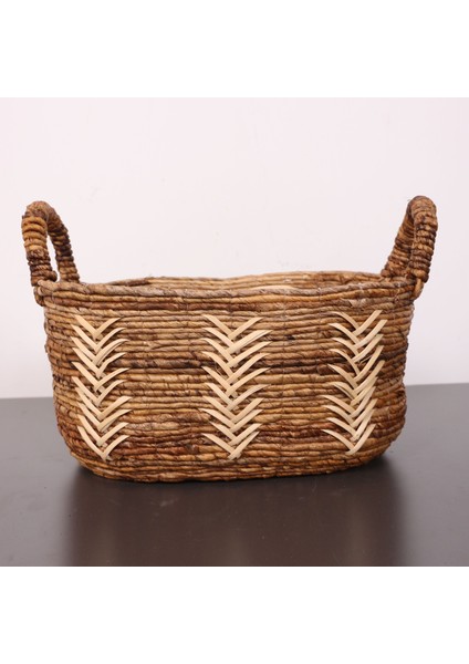 Mylamp Dalyan Doğal Abaka 42X32X28 cm Oval Çamaşır ve Saklama Sepeti