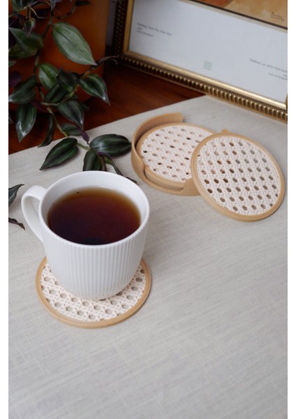 Hazeran | Bardak Altlığı | Hazeran Desenli Bardak Altlığı | 4'lü Standlı Set fiyatları