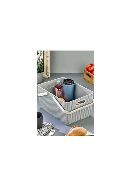 "özkale 5 Parça Taşınabilir Piknik ve Saklama Seti – 17 Lt Sepet + 4 Multi Kap | Bej / Pembe"