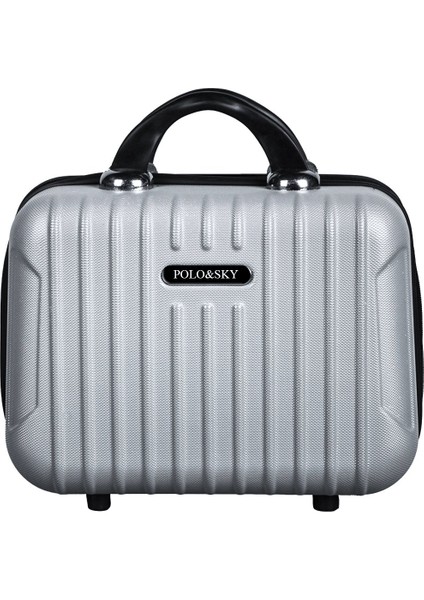 Class Model Gri Renk Abs Makyaj Çantası El Valizi