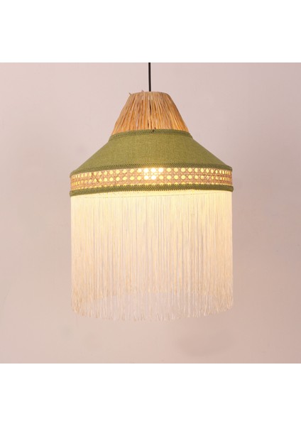 Mylamp Şanzelize 41X50 cm Doğal Hazeran ve Rafya Kumaş Avize fiyatları