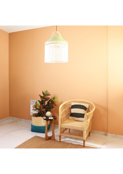 Mylamp Şanzelize 41X50 cm Doğal Hazeran ve Rafya Kumaş Avize modelleri