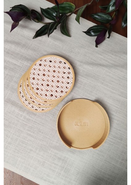 Hazeran | Bardak Altlığı | Hazeran Desenli Bardak Altlığı | 6'lı Standlı Set modelleri
