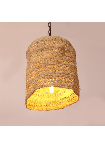 Mylamp Selanik Örme Doğal Rafya 25X33 cm Aydınlatma indirimleri