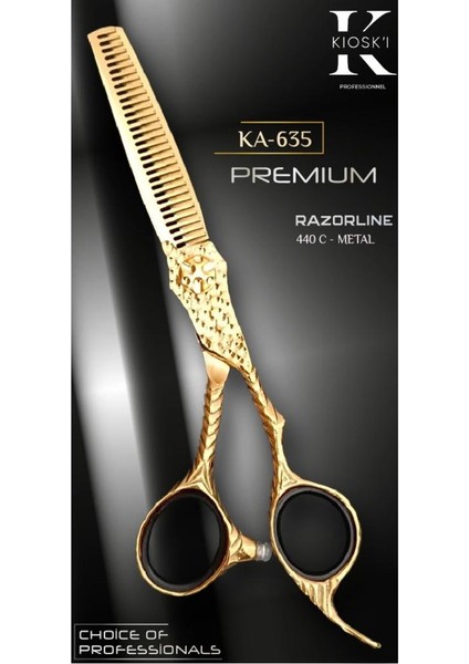 Profesyonel Premium Lüks Ara (Efile) Makas 440-C 6 Numara KA-635
