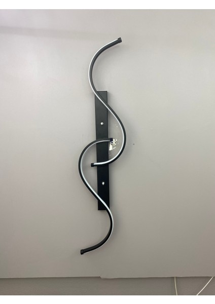 Yüksek Aydınlatmalı S Model Siyah LED Aplik Avize Modern, 3 Renk Aydınlatma fırsatları