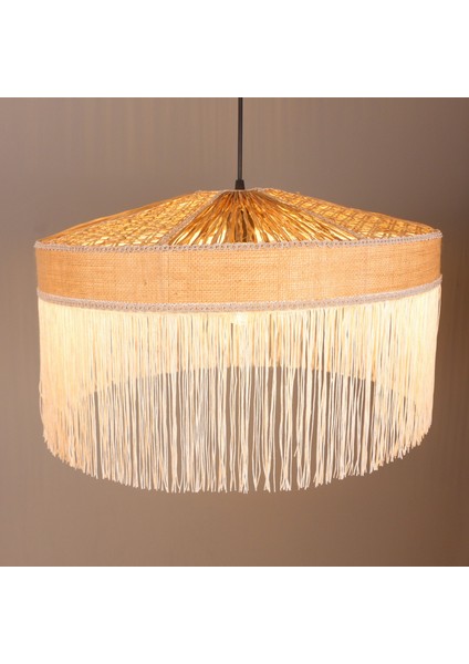 Mylamp Şanzelize 50X30 cm Doğal Hazeran - Rafya ve Kumaş Avize fiyatları