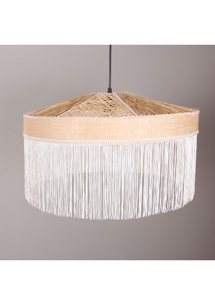 Mylamp Şanzelize 50X30 cm Doğal Hazeran - Rafya ve Kumaş Avize modelleri