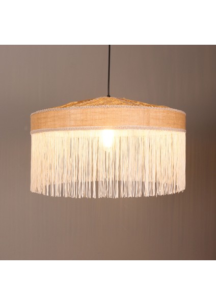 Mylamp Şanzelize 50X30 cm Doğal Hazeran - Rafya ve Kumaş Avize indirimleri