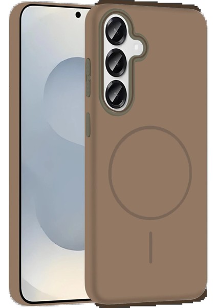 Samsung Galaxy S23 Fe Broş Magsafe Kapak - Çöl Titanyum - ASOY8966-9784