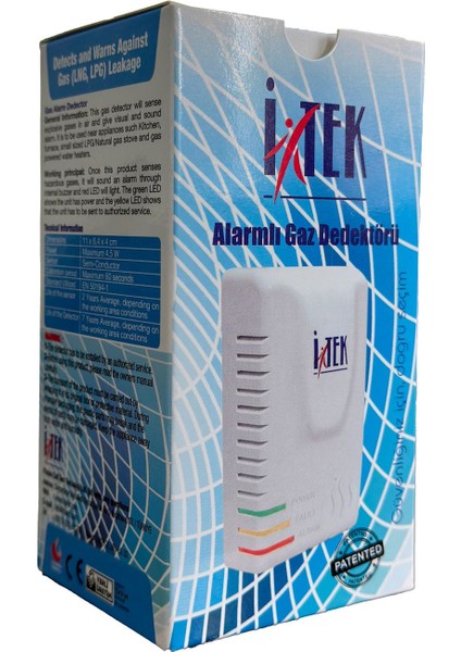 NYS Doğal Gaz Alarm Dedektörü - Sesli ve Işıklı Uyarı, Ev Kullanımı için 220V, Beyaz modelleri