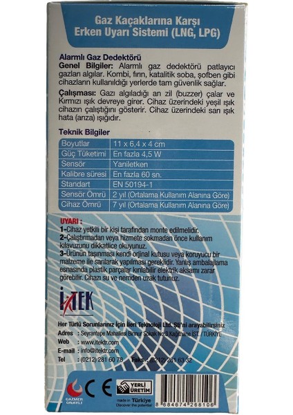 NYS Doğal Gaz Alarm Dedektörü - Sesli ve Işıklı Uyarı, Ev Kullanımı için 220V, Beyaz fırsatları