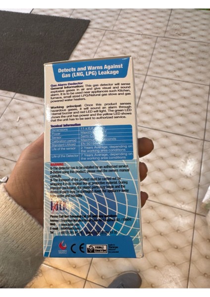 NYS Doğal Gaz Alarm Dedektörü - Sesli ve Işıklı Uyarı, Ev Kullanımı için 220V, Beyaz