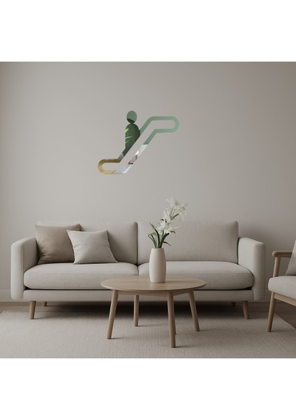 Minimalist Asansör Ikonu Aynalı Tablo - ASOY8453-9381