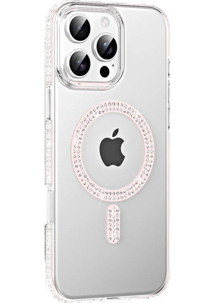 Apple iPhone 16 Pro Max Move Taşlı Magsafe Kapak - Gümüş - ASOY9797-8846