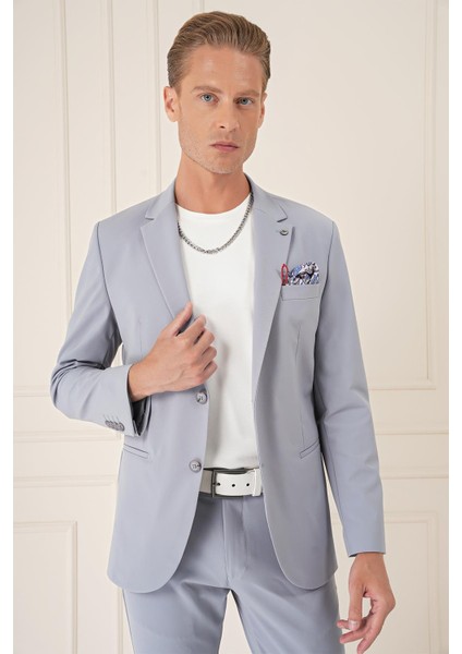 Comfort Fit Çift Yırtmaç Fleto Cep Esnek Pamuk Casual Gri Mavi Ceket C 675 modelleri