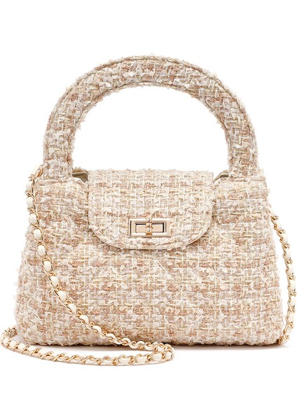 Kadın Krem Uzun Askılı Mini Kol Çantası 25ABD27056F