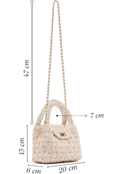 Kadın Krem Uzun Askılı Mini Kol Çantası 25ABD27056F fiyatları