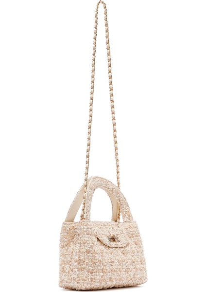 Kadın Krem Uzun Askılı Mini Kol Çantası 25ABD27056F