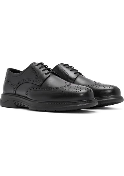 Erkek Siyah Bağcıklı Deri Casual Ayakkabı 25WFD677418 modelleri