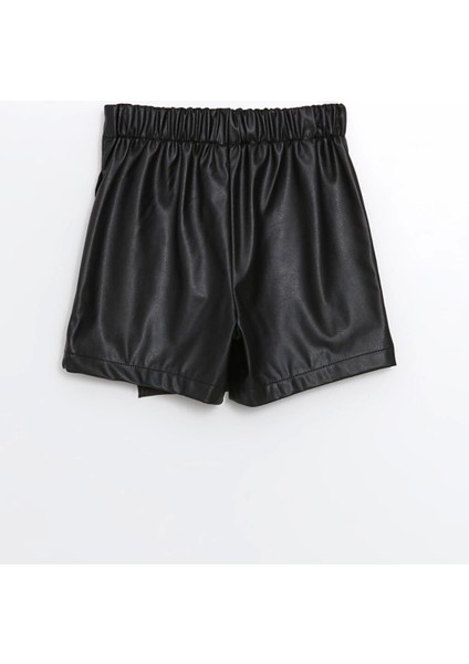Lcw Kids Siyah Beli Lastikli Deri Görünümlü Kız Çocuk Şort Etek fiyatları
