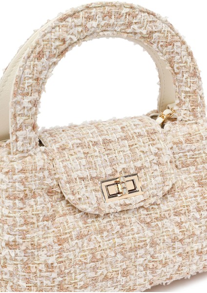 Kadın Krem Uzun Askılı Mini Kol Çantası 25ABD27056F