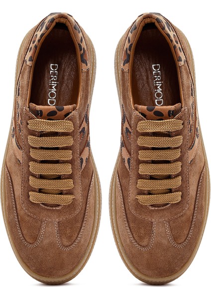 Kadın Taba Bağcıklı Süet Deri Sneaker 25AFD511010