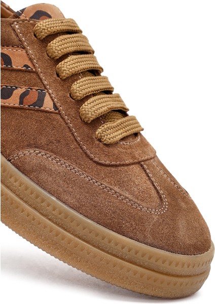 Kadın Taba Bağcıklı Süet Deri Sneaker 25AFD511010