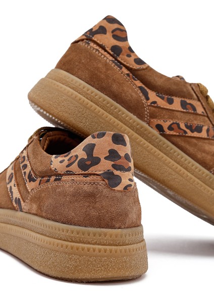 Kadın Taba Bağcıklı Süet Deri Sneaker 25AFD511010