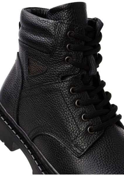 Erkek Siyah Bağcıklı Deri Casual Bot 25WFD7542FT