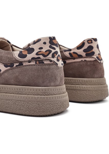 Kadın Vizon Bağcıklı Süet Deri Sneaker 25AFD511010