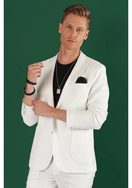 C 643 Slim Fit Ekru Spor Ceket fırsatları