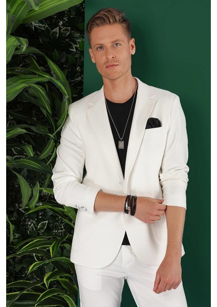 C 643 Slim Fit Ekru Spor Ceket indirimleri