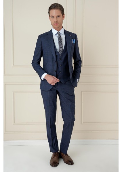 Tk 906 Slim Fit Lacivert Spor Takım Elbise