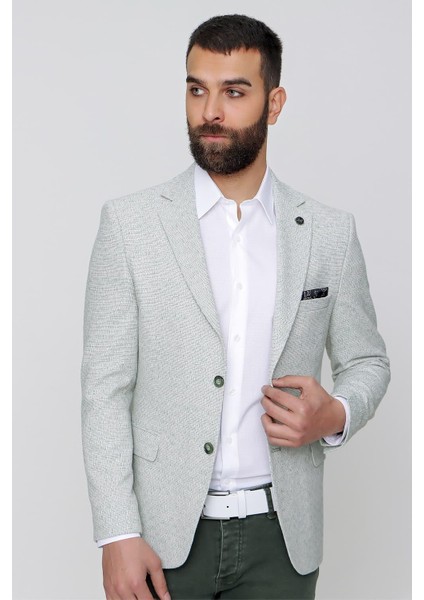 C 613 Slim Fit Nil Yeşili Spor Ceket