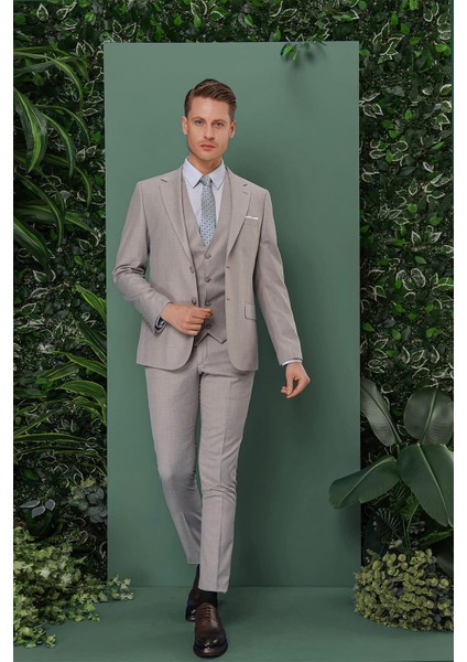 Tk 871 Slim Fit Gri Klasik Takım Elbise modelleri