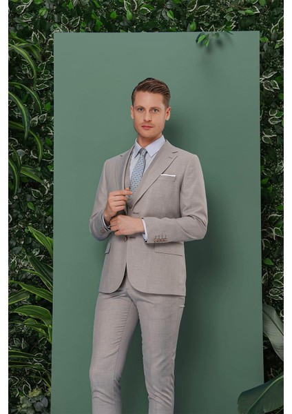 Tk 871 Slim Fit Gri Klasik Takım Elbise fırsatları